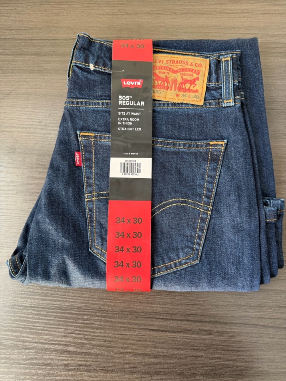 Levi's 505 Regular Fit Stretch Jeans - Men's, Dark Wash, 34x30